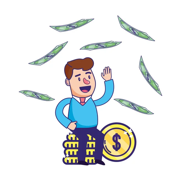 Saving money cartoon — Stock Vector