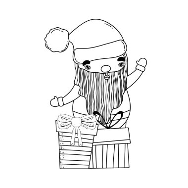 hediyeler ile sevimli Noel Noel Baba sunar