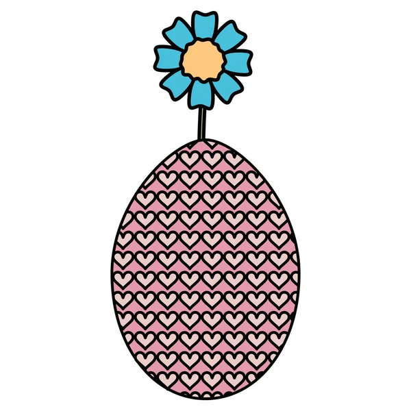 Eiermaler mit Blumen-Osterfeier — Stockvektor