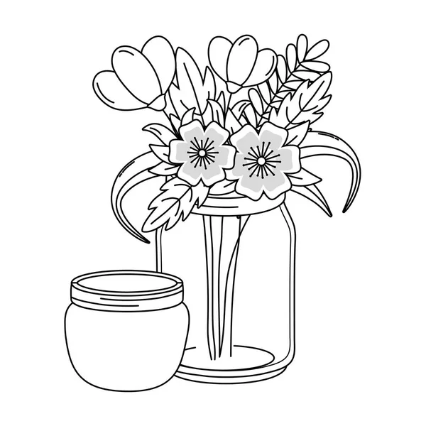 花の自然の花漫画 — ストックベクタ