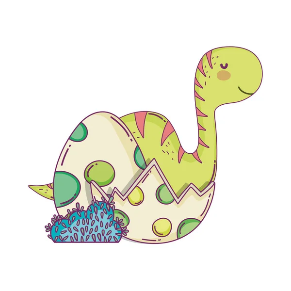 stock vector cute apatosaurus with eggs