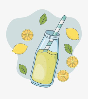 saman ile limon suyu şişesi