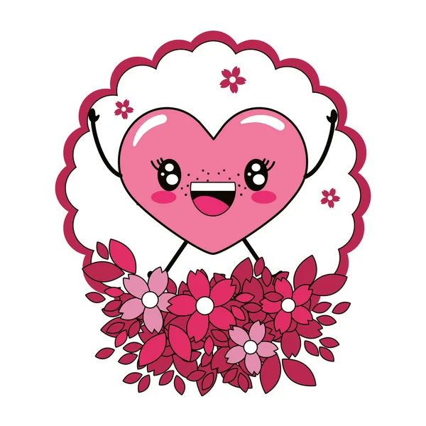 Love heart cartoon — Stock Vector