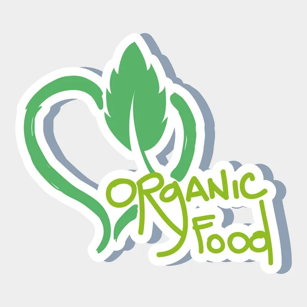 Organiczny przekaz żywności z naturalnymi liśćmi — Wektor stockowy