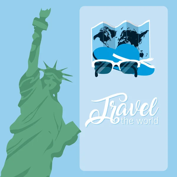 Travel the world card — Stock Vector