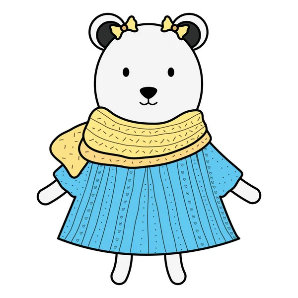 Милый белый медведь детский персонаж — стоковый вектор