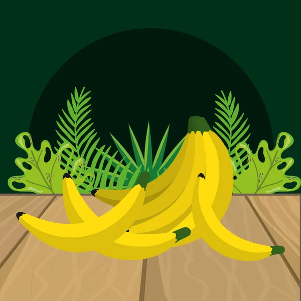 Frutta fresca banane cartone animato — Vettoriale Stock