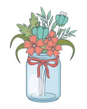 güzel doğa çiçekleri karikatür