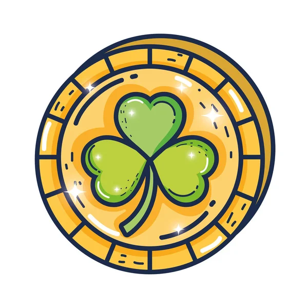 Klaver munt Saint Patrick dag — Stockvector