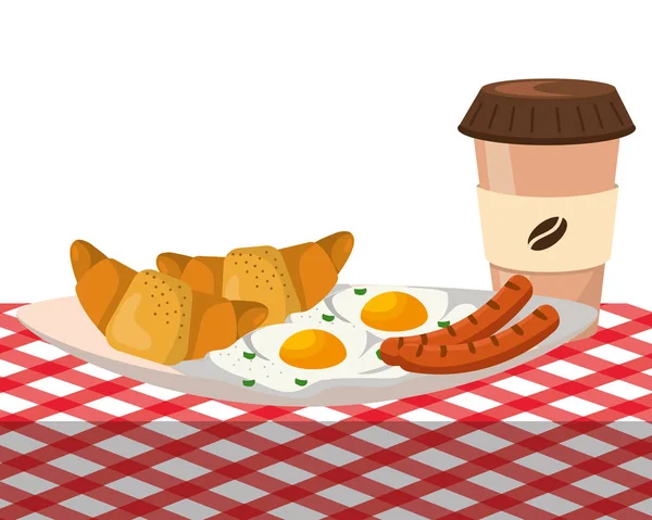 Вкусный мультфильм на завтрак — стоковый вектор