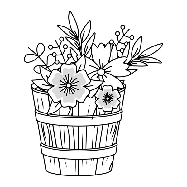 Květinové přírodní květiny kreslené — Stockový vektor