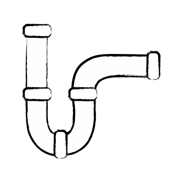 Figuur sanitair buis reparatieapparatuur constructie — Stockvector