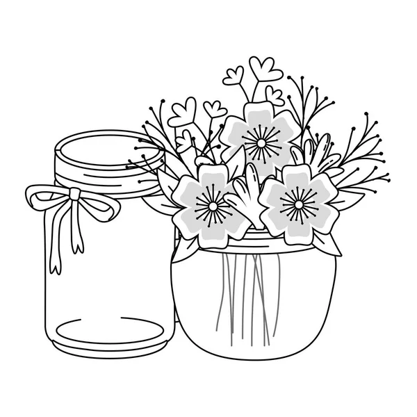 Floral natureza flores desenhos animados —  Vetores de Stock