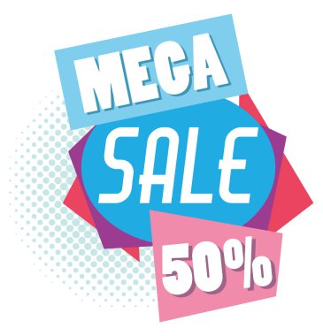 Mega satış iskontoları poster memphis tarzı