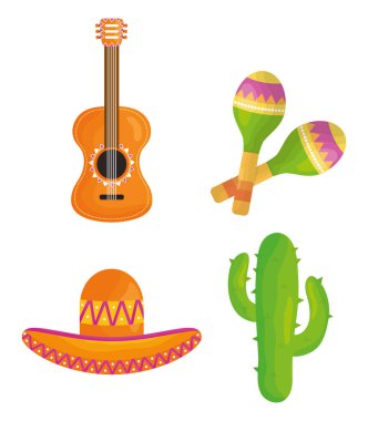 cinco de mayo celebration set icons