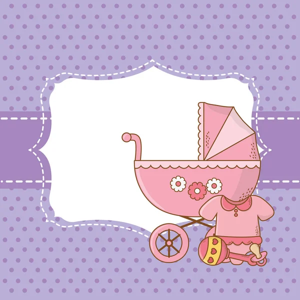 Cute baby shower cartoon — Stock Vector