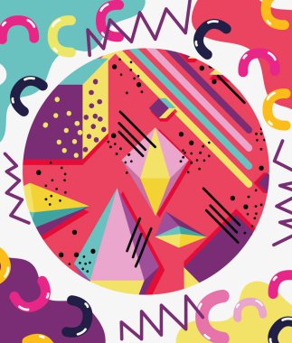 Memphis şablonu ve arka plan