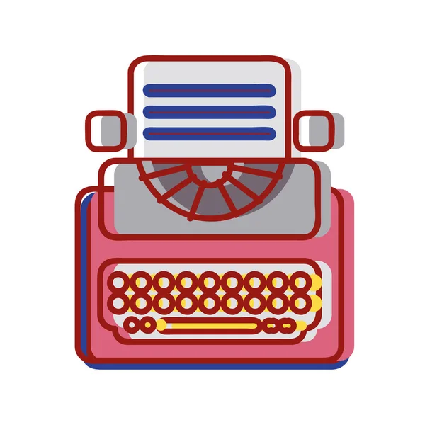 Équipement de machine à écrire rétro avec document d'affaires — Image vectorielle