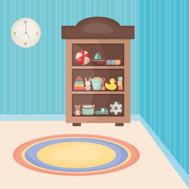 Küçük kızlar odada oyuncaklarla oynuyorlar.