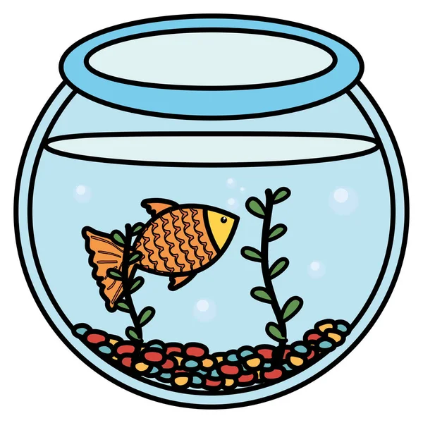 Fisk pet i akvarium — Stock vektor