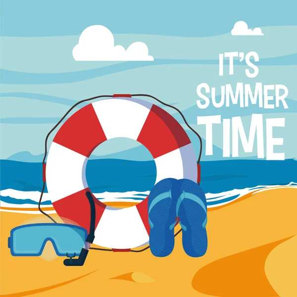 Su tarjeta de tiempo de verano — Vector de stock
