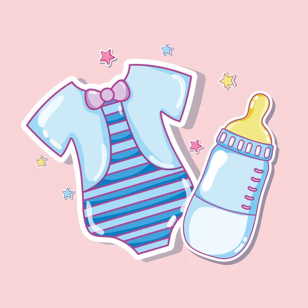 Cute shirt i butelka dla niemowląt — Wektor stockowy