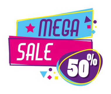 Mega satış iskontoları poster memphis tarzı