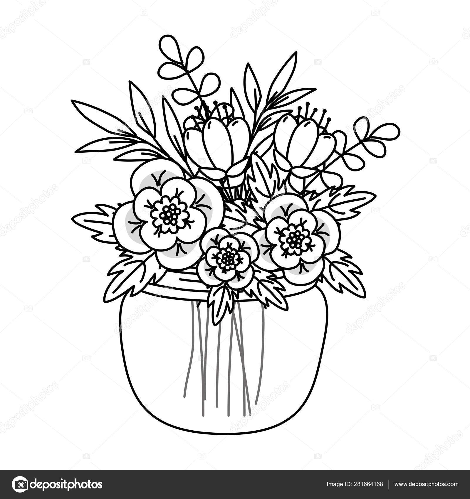 Belle Nature Fleurs Dessin Anime Image Vectorielle Par Stockgiu C Illustration