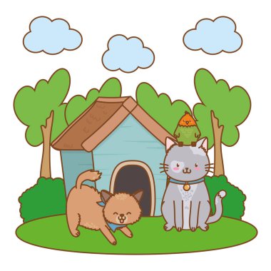 sevimli komik evcil hayvan karikatür