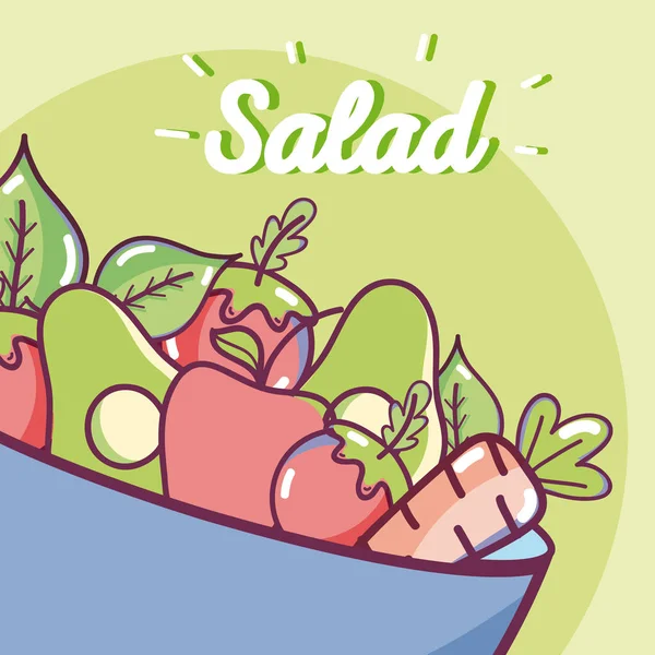 Delicious and healthy salad — Stock Vector