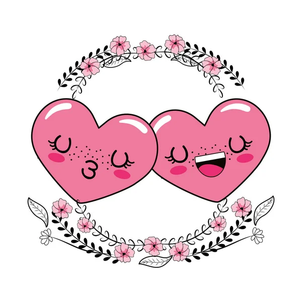 Love heart couple cartoon — Stock Vector