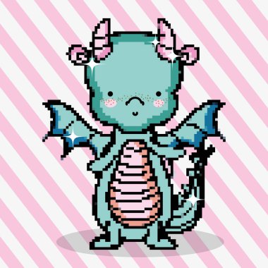 Piksel sanat sevimli ejderha