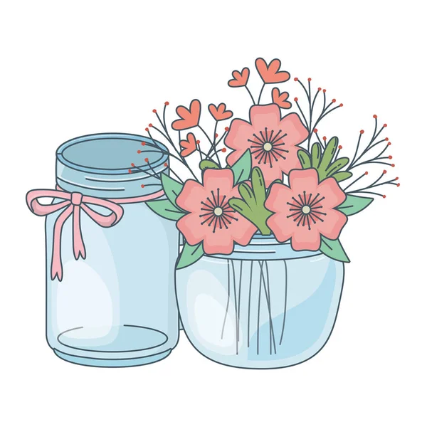 Bloemen natuur bloemen cartoon — Stockvector