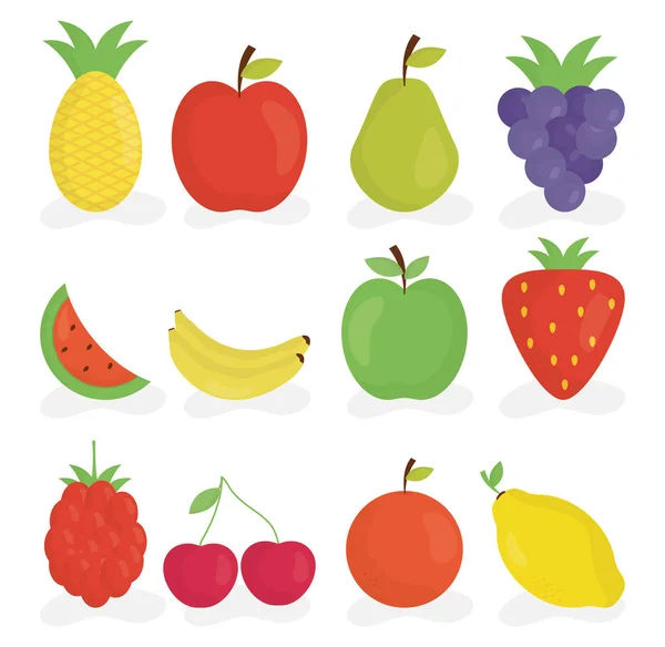 Group of fresh fruits — Stock Vector