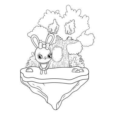 sevimli tavşan kız valentines gün