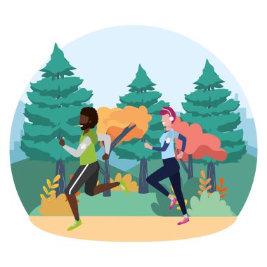 Fitness spor tren karikatür