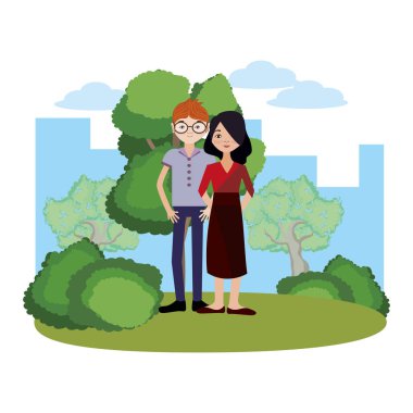 Genç çift çizgi film