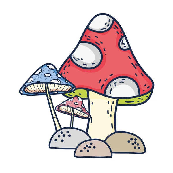 Mignonne icône de champignon de conte de fées — Image vectorielle