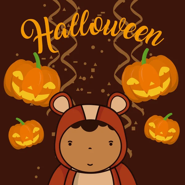 Halloween et dessins animés pour enfants — Image vectorielle