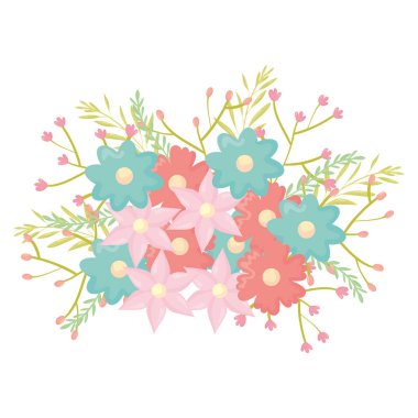 çiçekler ve Leafs dekorasyon