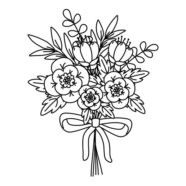 Květinové přírodní květiny kreslené — Stockový vektor