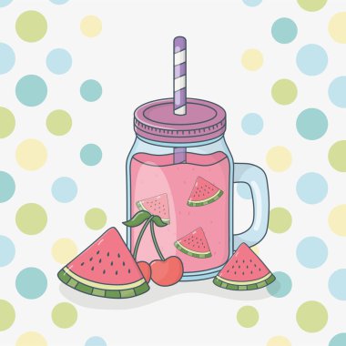 saman ile tencerede karpuz suyu meyve