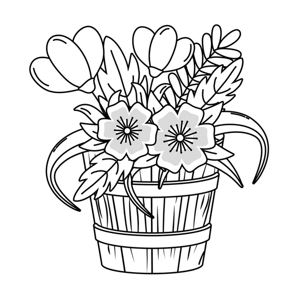 Naturaleza floral flores dibujos animados — Vector de stock