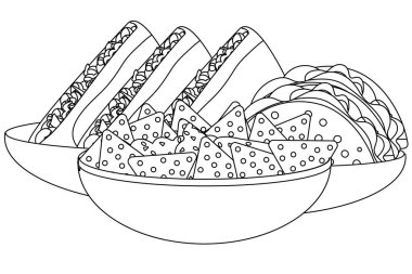 lezzetli Meksika yemeği çizgi film