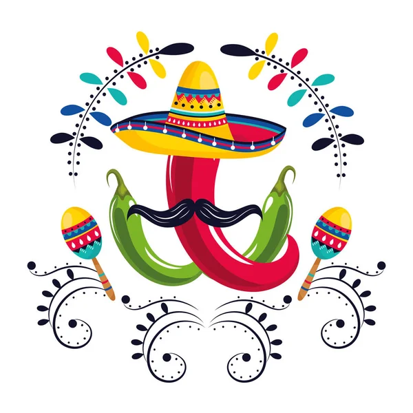 Messicano cultura messicano cartone animato — Vettoriale Stock