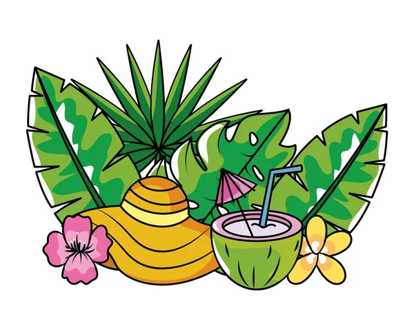 Dibujos animados de verano tropical — Vector de stock