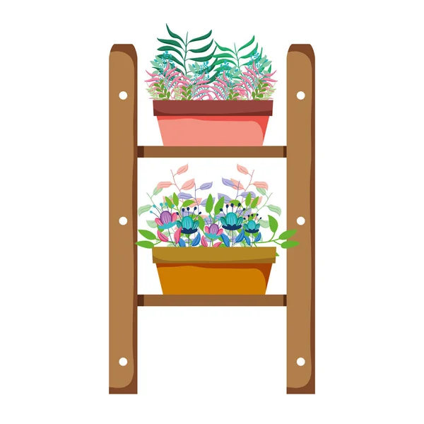 Поличний сад з кімнатними рослинами — стоковий вектор