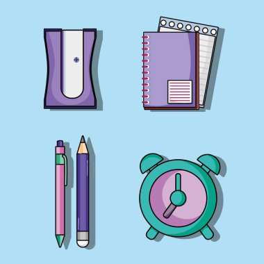 Eğitim okul gereçleri Icons set