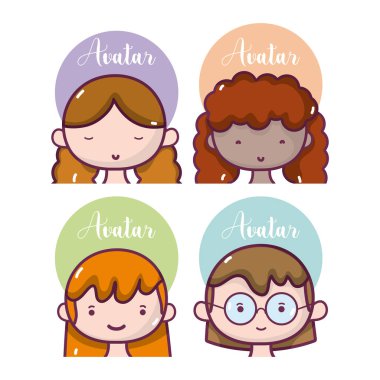 Kızlar avatar kümesi
