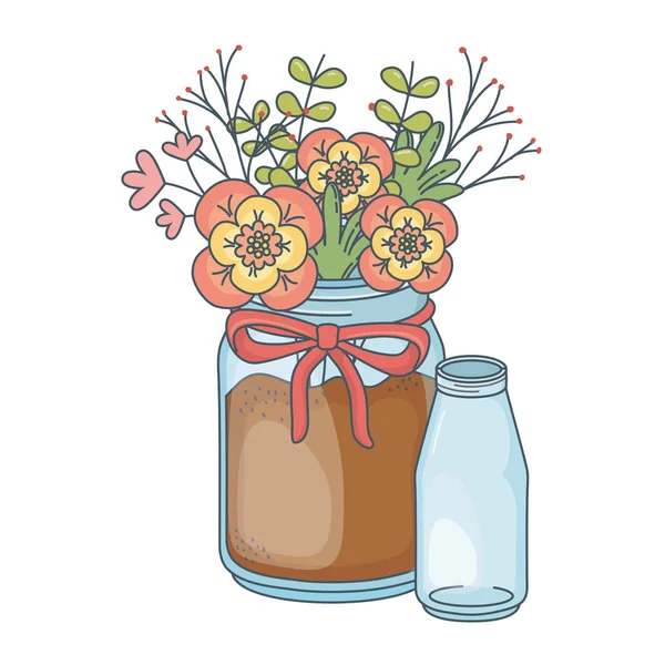 Bloemen natuur bloemen cartoon — Stockvector